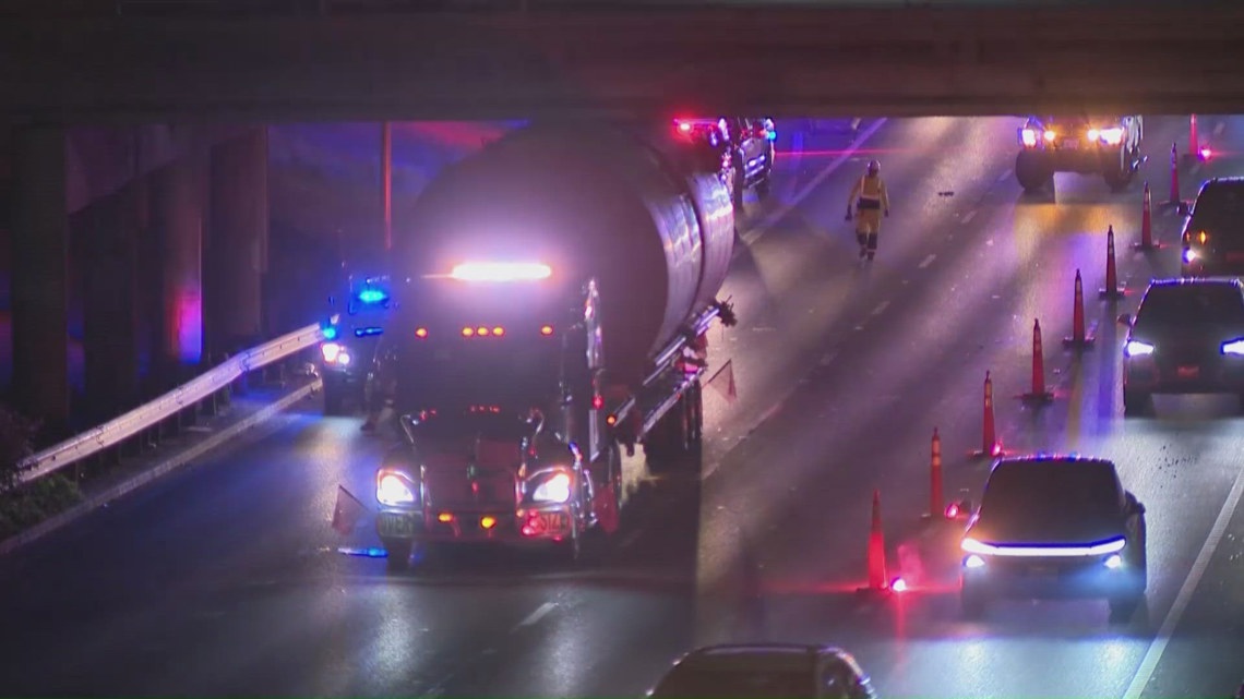 I-35 reopens after semi-truck gets stuck under 11th Street Bridge in Downtown Austin