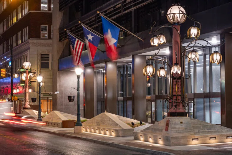 <em>San Antonio City Lights sculptures. Photo courtesy of San Antonio Film Commission.</em>