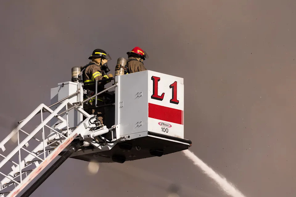 The new El Paso Public Safety Complex will include the police and firefighter training academy. In this photo, El Paso firefighters battle a fire at a shoe store on South El Paso Street in Downtown on Dec. 12, 2022.