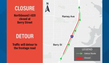 Northbound I-820 to close Wednesday in southeast Fort Worth for ongoing construction project