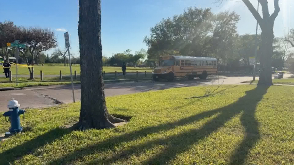 Student hit by gunfire next to school bus in northwest Houston, police say