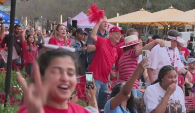 'We're going to be hype' | Houston fans celebrate victory over Texas A&M at downtown watch party