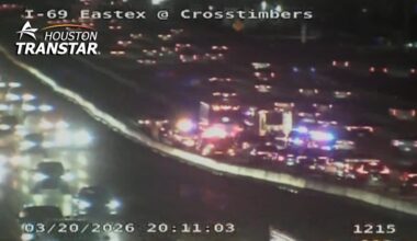 Pedestrian killed in Eastex HOV lanes near Crosstimbers, HCSO says