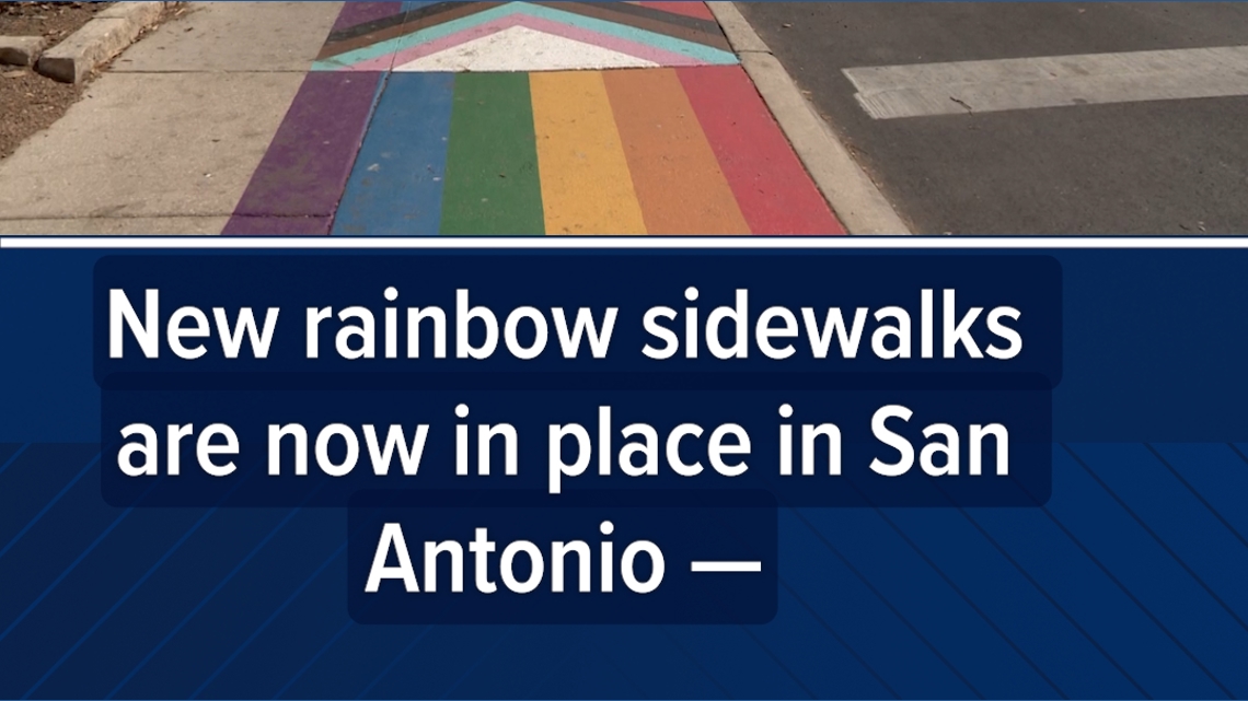 San Antonio unveils rainbow sidewalks after crosswalk removal