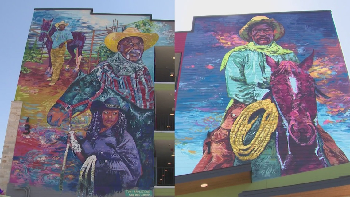 Murals at new affordable housing complex celebrate East Austin Trail Riders' legacy