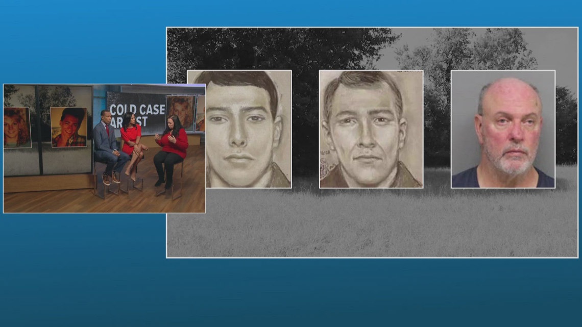Renown Houston forensic sketch artist compares original drawing with mugshot of accused Lovers Lane killer