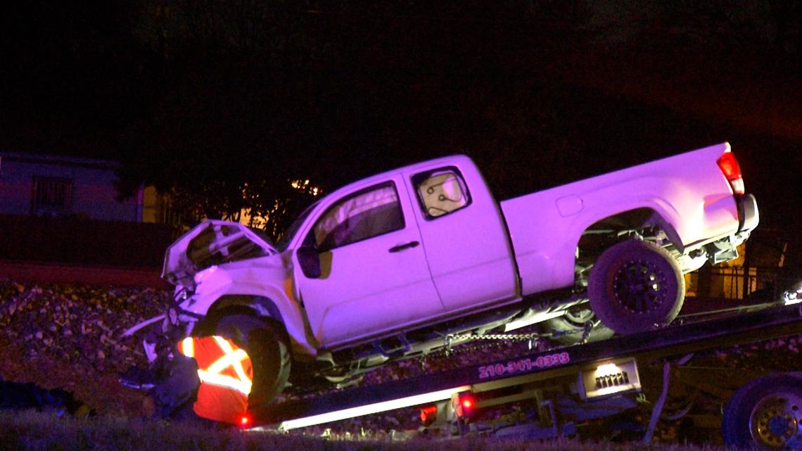 Train crashes into unoccupied pickup truck west of downtown San Antonio, police say