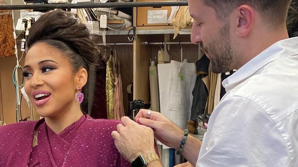 A unique Selena tribute takes shape as UT graduate MFA student hand-beads, dyes, and fits three signature looks. (Credit: Amanda Solis)