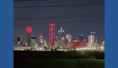 Here's why North Texas skylines are beaming red Wednesday night