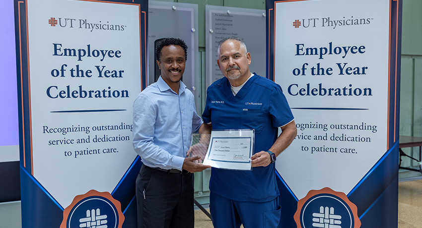 Oscar Ybarra is the 2025 UT Physicians Employee of the Year