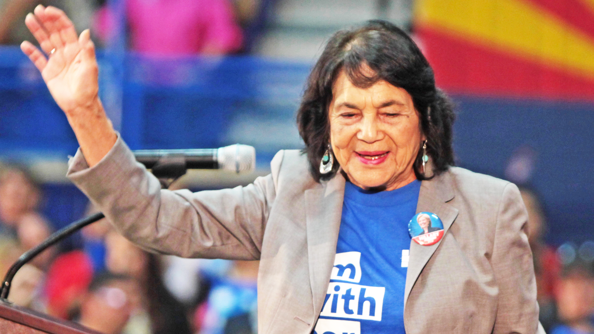 A picture of Dolores Huerta in Phoenix in 2016.