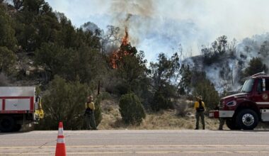 Strong gusts expected Saturday afternoon as fire by CO 115 burns