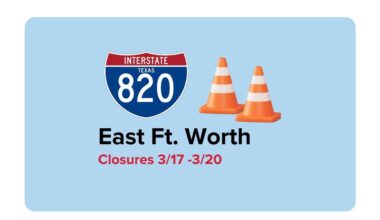 Several overnight Loop 820 closures planned this week in East Fort Worth