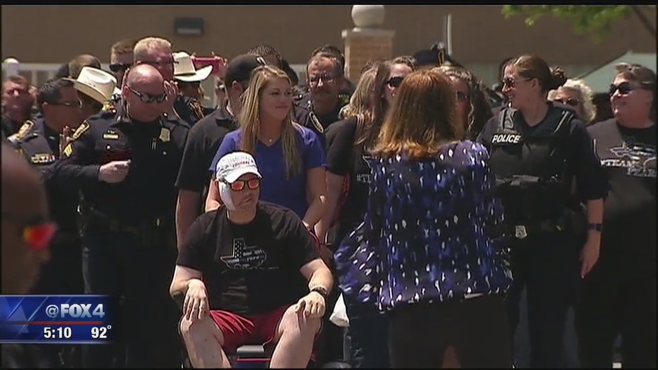 Wounded Fort Worth officer Matt Pearce released from hospital