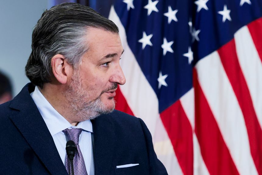 Sen. Ted Cruz holds a press conference at the U.S. Capitol on December 15, 2025 .