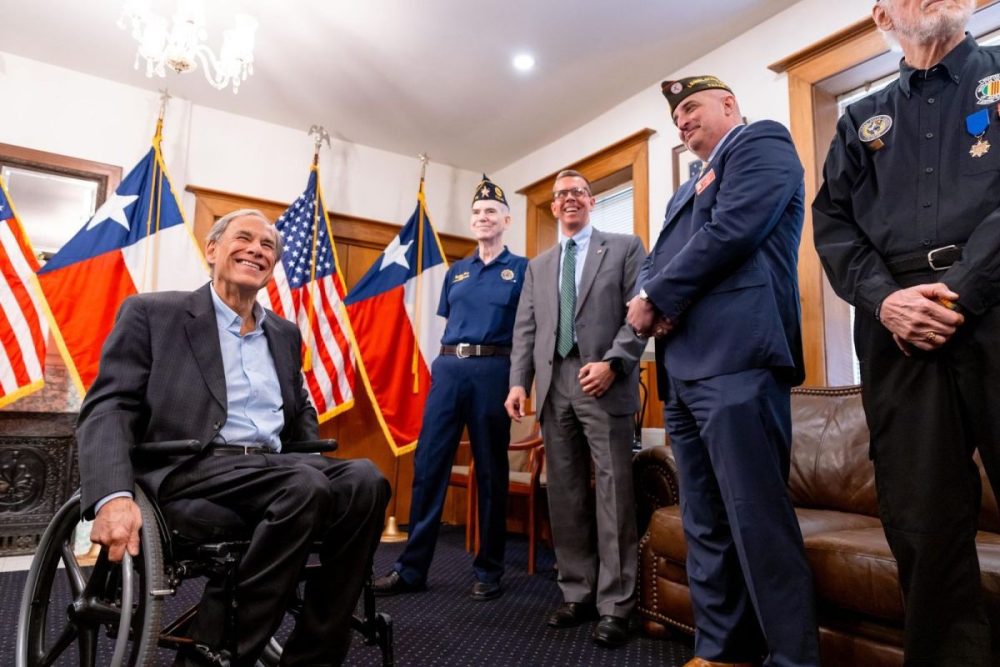 Governor Abbott Receives Award For Veteran Services At American Legion Post 76 In Austin