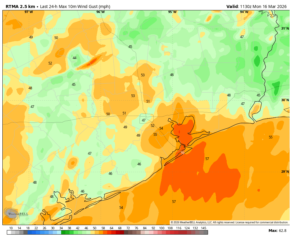 How windy did it get last night in Houston, and how cold will it get tonight? – Space City Weather
