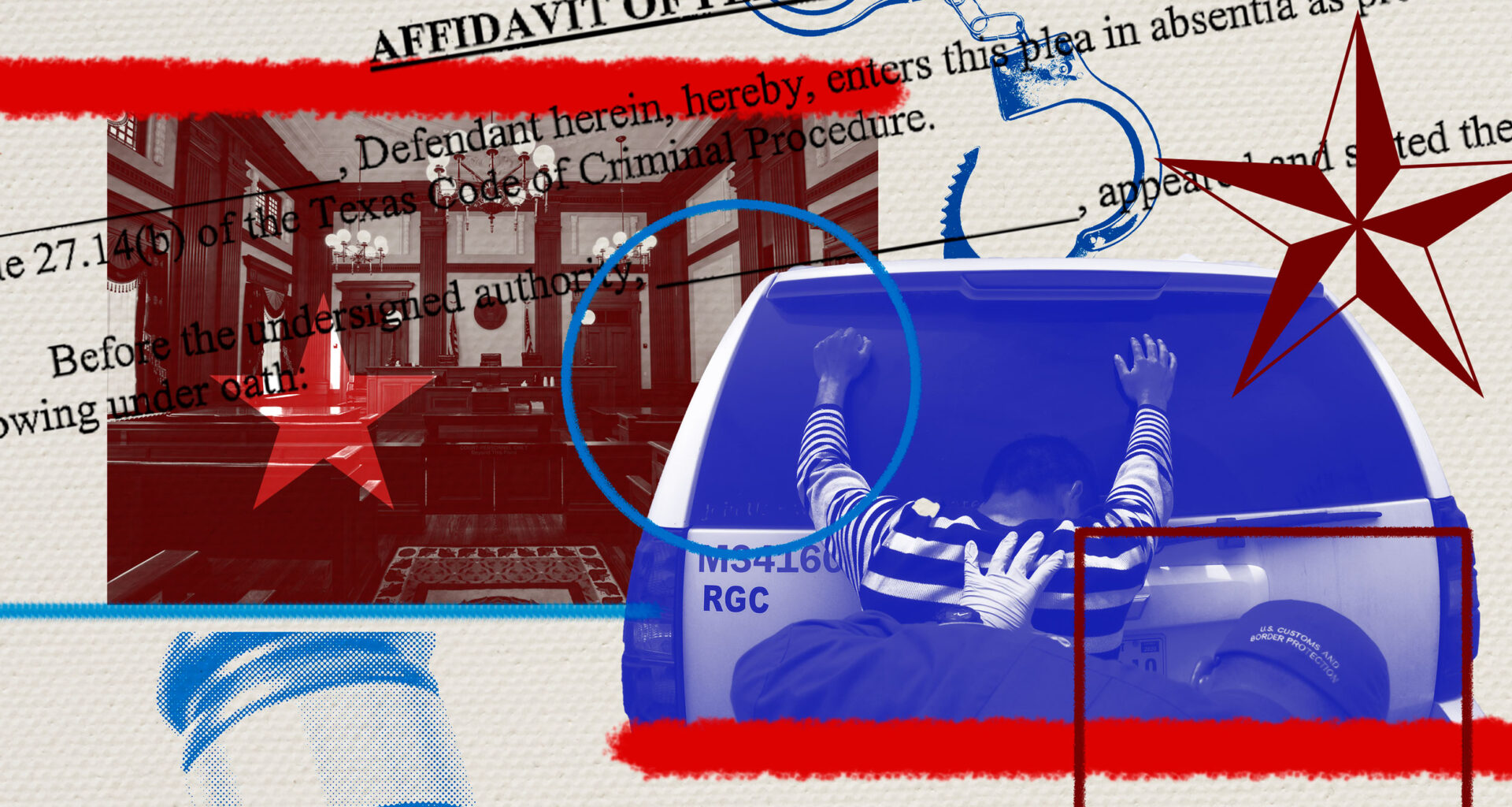 ICE agents arresting an immigrant at federal court.