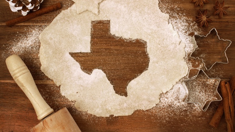 Flour in Texas state cut out shape