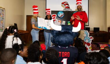 Houston Texans celebrate reading during 10th Annual Tackle Reading event