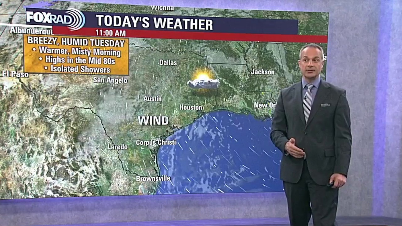 Houston weather: Humidity increase Tuesday, chance of isolated rain