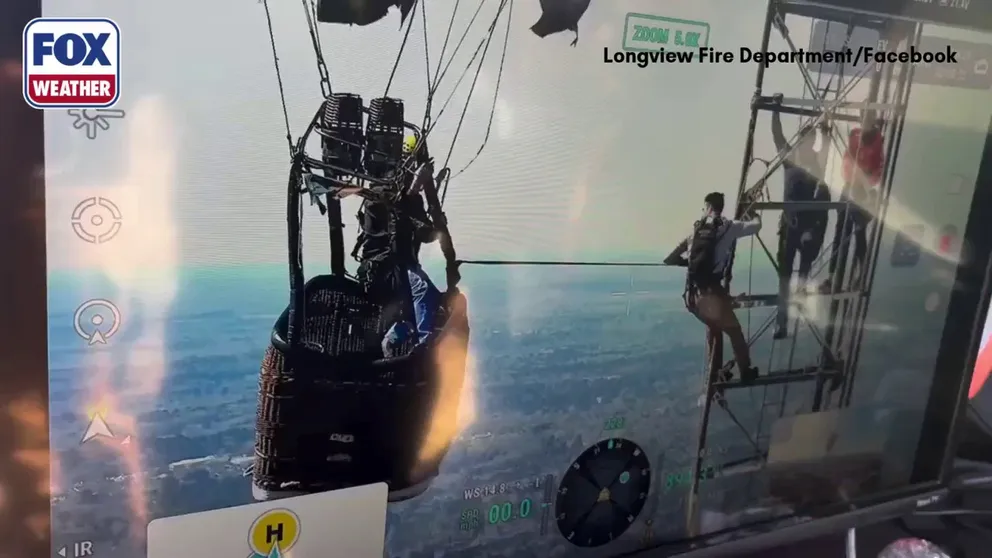 Two rescued after hot air balloon crashes into 925-foot Texas cell tower | Latest Weather Clips