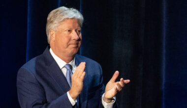 Pastor Robert Morris applauds during a roundtable discussion at Gateway Church Dallas Campus, June 11, 2020, in Dallas. (AP Photo/Alex Brandon)