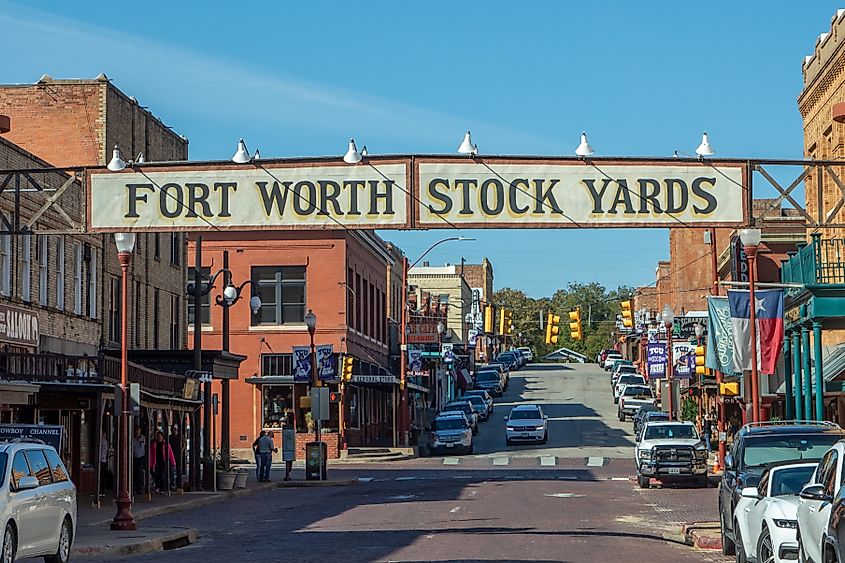 The Fort Worth Stockyards in Fort Worth, Texas.