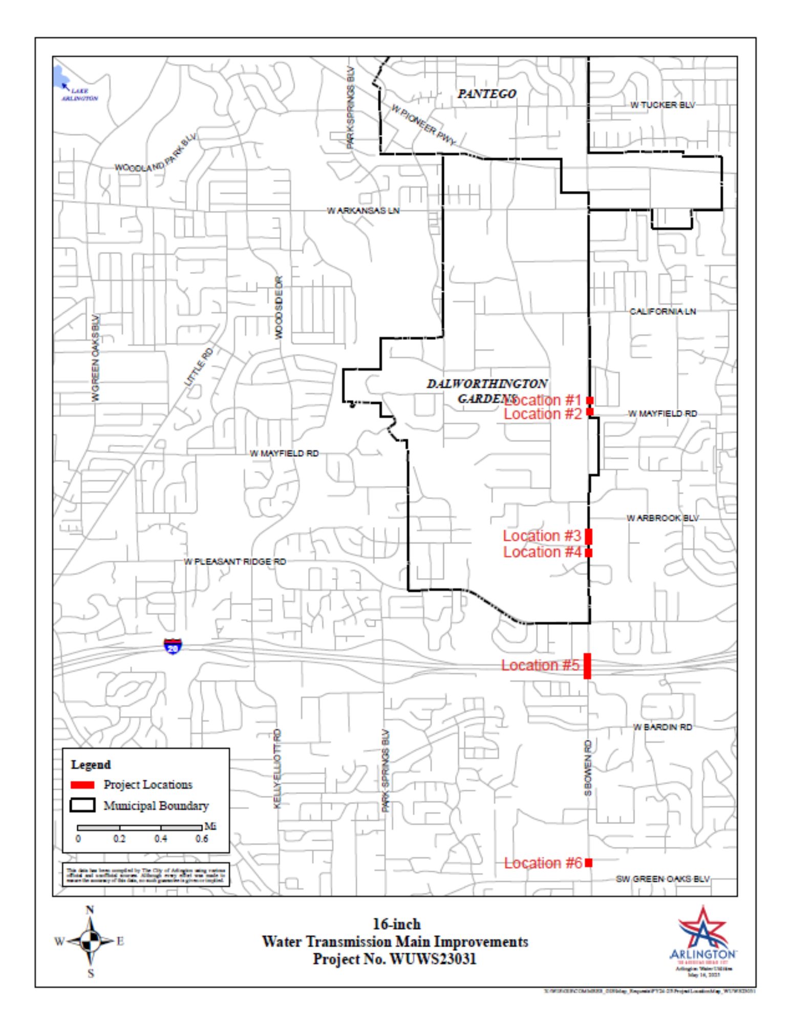 South Bowen Road Utility Construction Map
