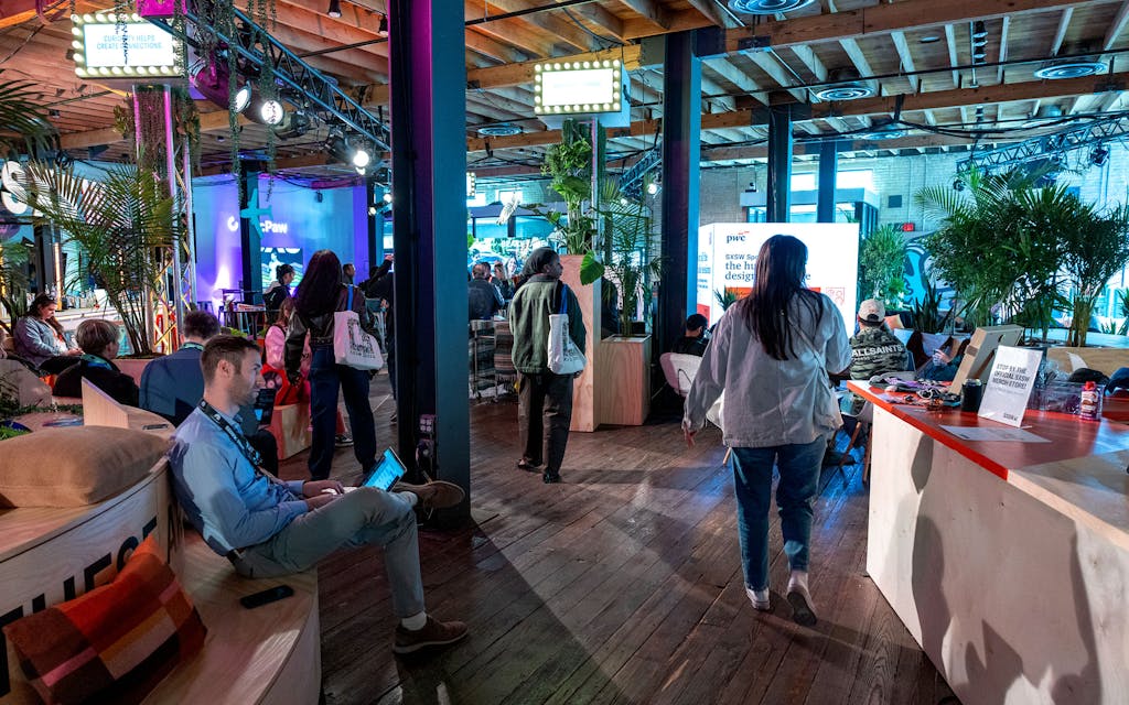 An attendee works at the innovation clubhouse during the SXSW Conference & Festivals on March 16, 2026 in Austin, Texas.