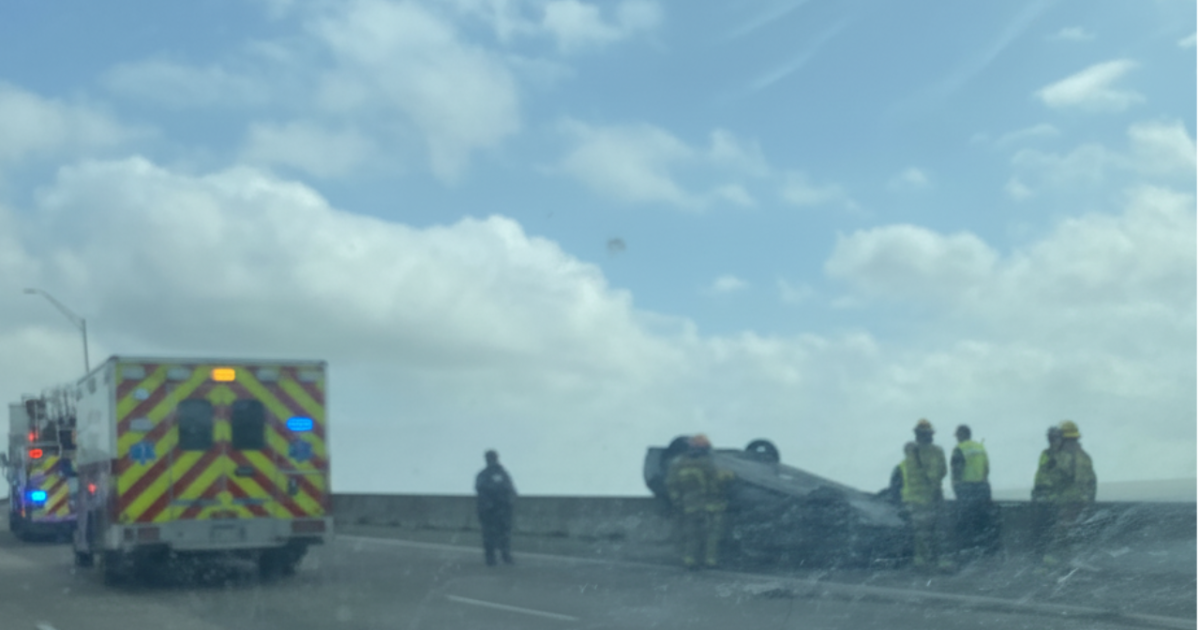 Rollover crash causes lane closures, traffic delays on New Harbor Bridge