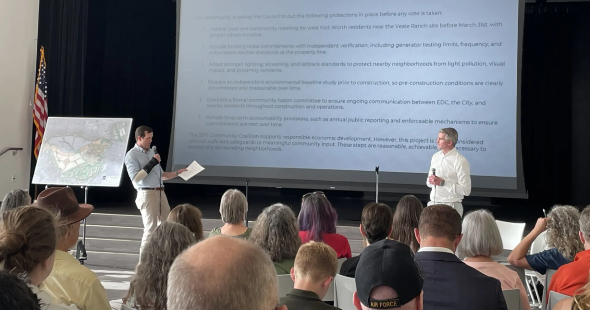 Fort Worth data center promises sustainability. Residents ask for transparency