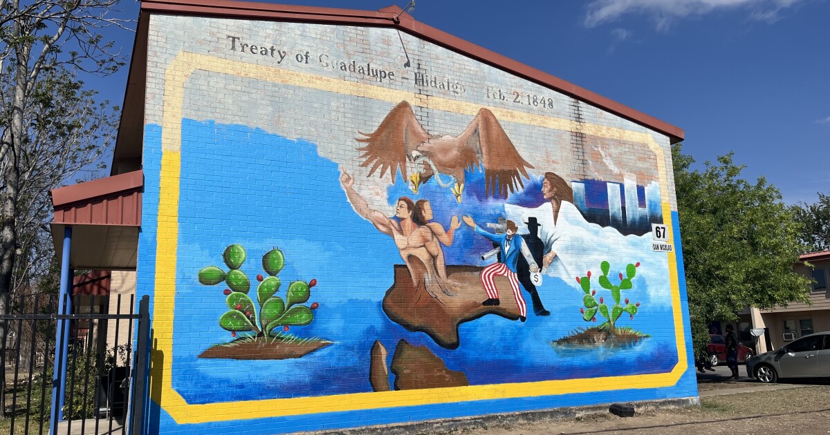 The mural of the Treaty of Guadalupe Hidalgo on San Antonio's West Side is being restored this week