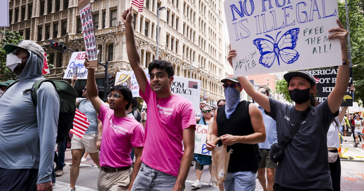 One person detained at No Kings protest in Downtown Dallas