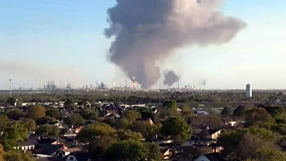 Smoke rises from fire at Valero oil refinery in Texas