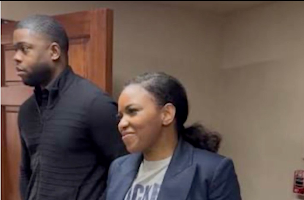 Rep. Jasmine Crockett with security guard Mike King, who was killed by Dallas Police SWAT on March 11, 2026.