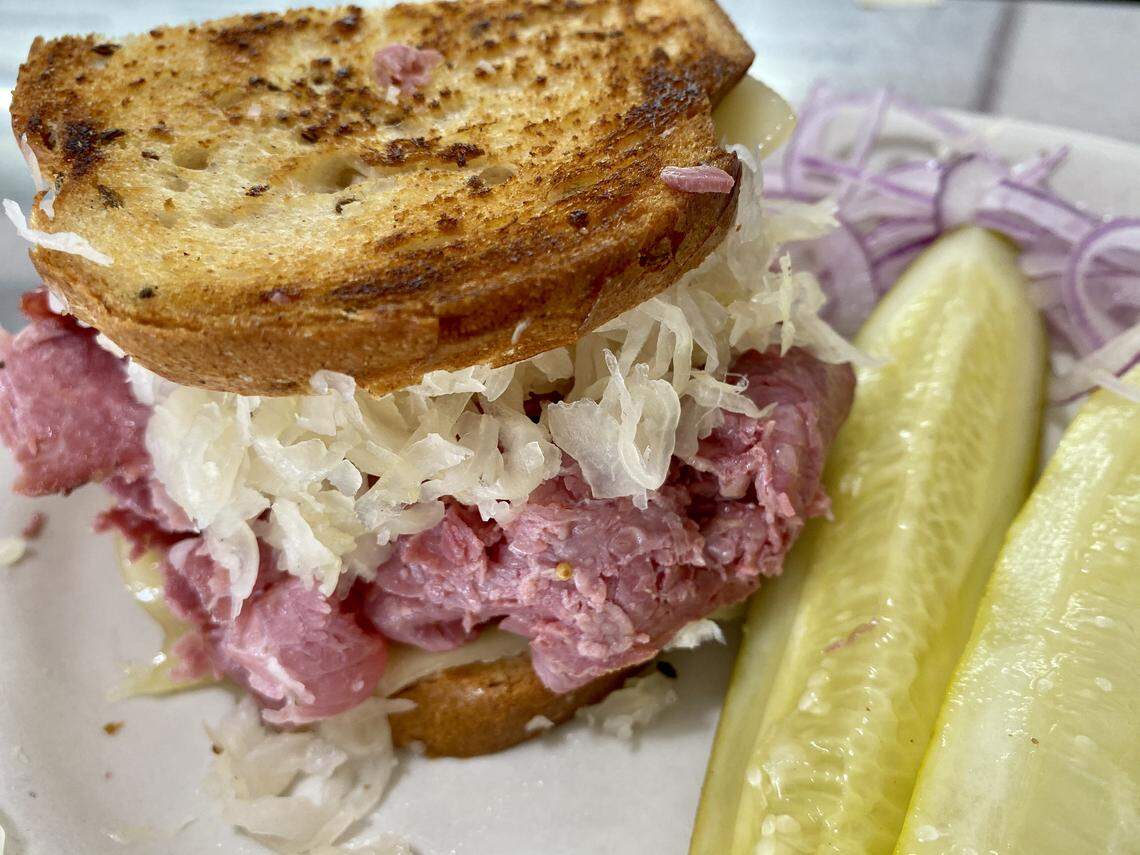 A half pastrami Reuben at Carshon;s Deli in Fort Worth.