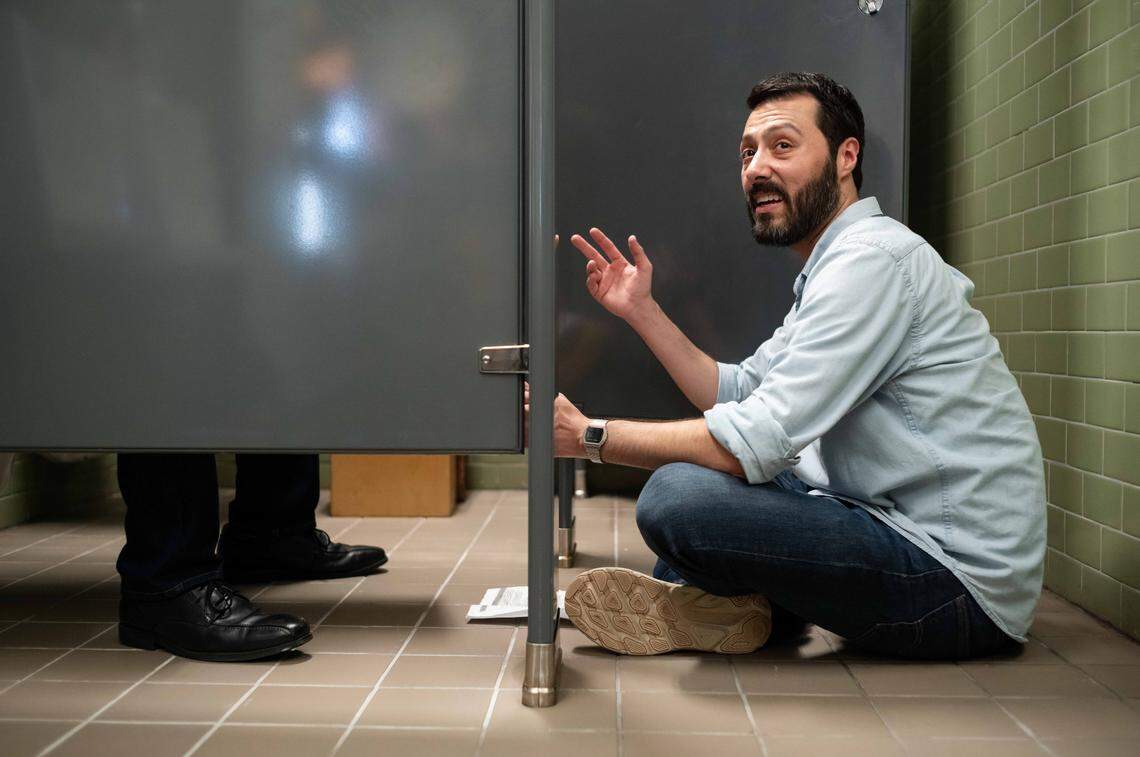 Director Merced Elizondo on the set of “And Then Everything Turned Itself Inside Out.”