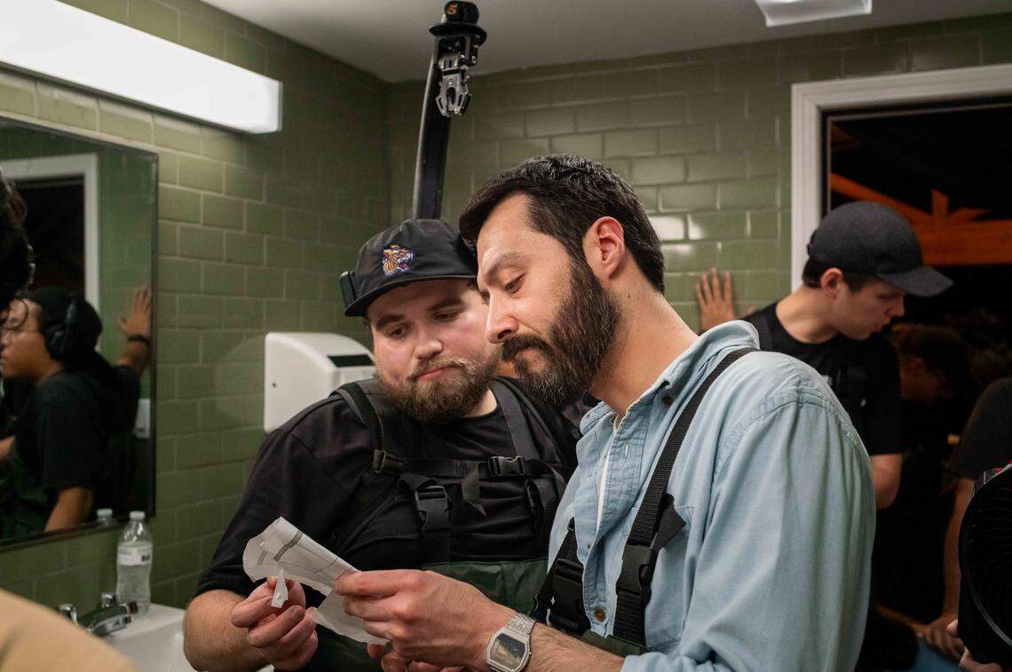 Director Merced Elizondo on the set of “And Then Everything Turned Itself Inside Out.”