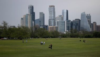 People and pets at Zilker Park on April 5, 2026.