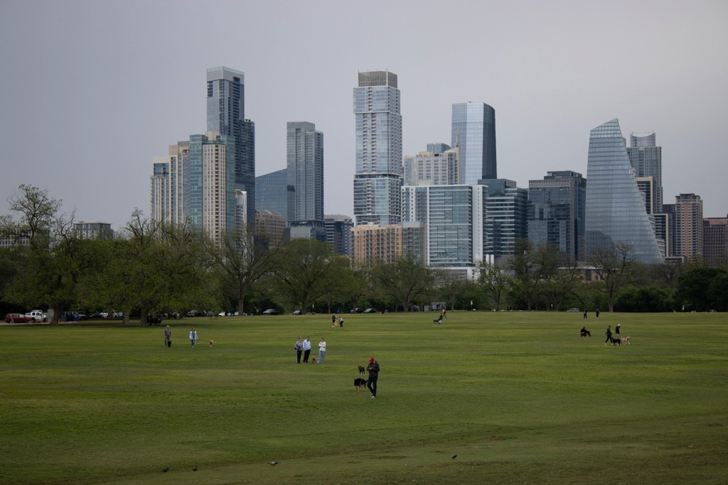 People and pets at Zilker Park on April 5, 2026.