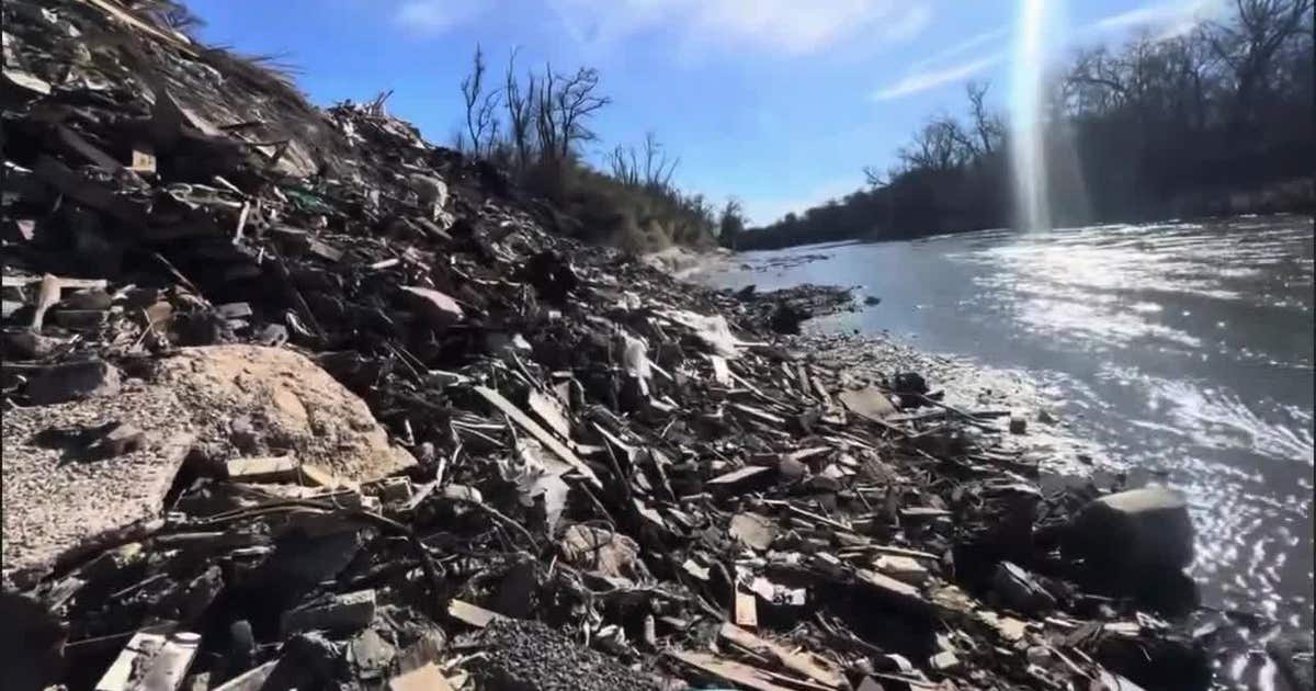 Large illegal trash dump found flowing into Trinity River in Dallas