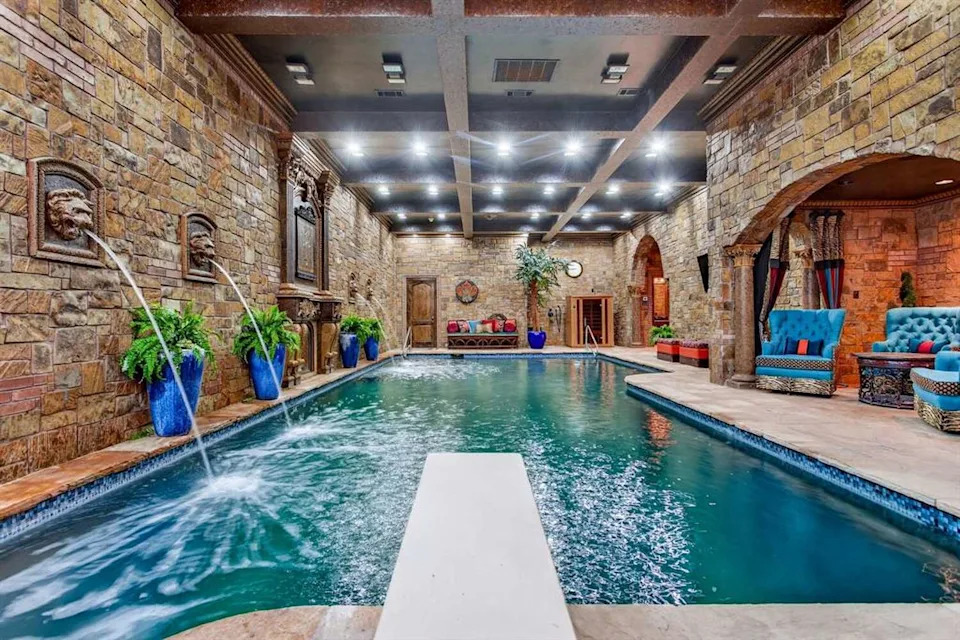 A 7-bedroom, 18-bath castle-like mansion and estate is for sale for $7.5 million in Fort Worth, Texas. (Tourmax/Courtesy of Ida Duwe-Olsen, listing agent, Duwe-Olsen Group at Compass)