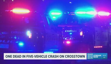 One person dead, two injured in five-car accident on Crosstown Expressway