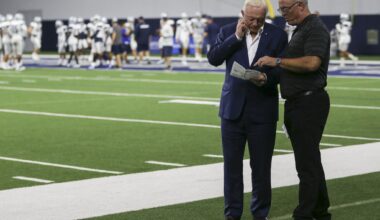 Denton Guyer outfielder Olivia Green (13) gets greeted by her teammates after hitting a home run against Denton Braswell during a District 5-6A softball game played at Denton Braswell High School on Tuesday, March 24, 2026, in Aubrey. (Steve Nurenberg / Special Contributor)