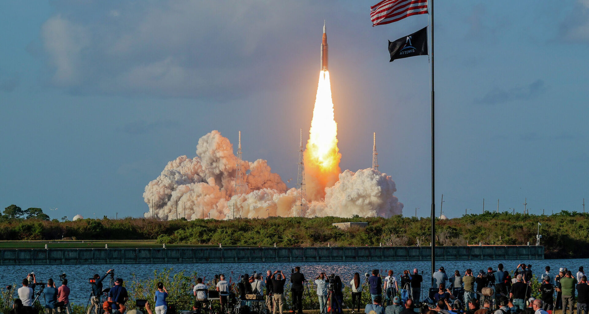 NASA's Artemis II Space Launch System rocket carrying the Orion spacecraft lifts off from Launch Complex 39B at Kennedy Space Center on April 1, 2026 in Cape Canaveral, Florida. The 10-day mission will take NASA astronauts Commander Reid Wiseman, Pilot Victor Glover and Mission Specialist Christina Koch and CSA (Canadian Space Agency) Mission Specialist Jeremy Hansen around the moon and back. 