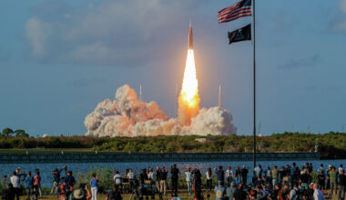 NASA's Artemis II Space Launch System rocket carrying the Orion spacecraft lifts off from Launch Complex 39B at Kennedy Space Center on April 1, 2026 in Cape Canaveral, Florida. The 10-day mission will take NASA astronauts Commander Reid Wiseman, Pilot Victor Glover and Mission Specialist Christina Koch and CSA (Canadian Space Agency) Mission Specialist Jeremy Hansen around the moon and back. 