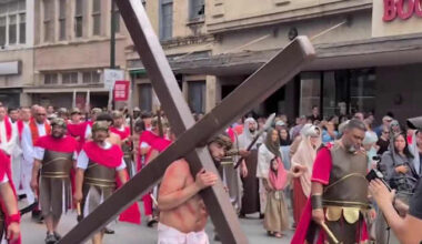 Community members fill downtown San Antonio streets for Passion Play on Good Friday
