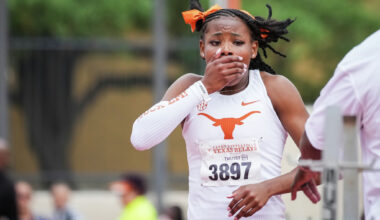 Longhorns freshman Abigail Wolfe looks strong in 100 run