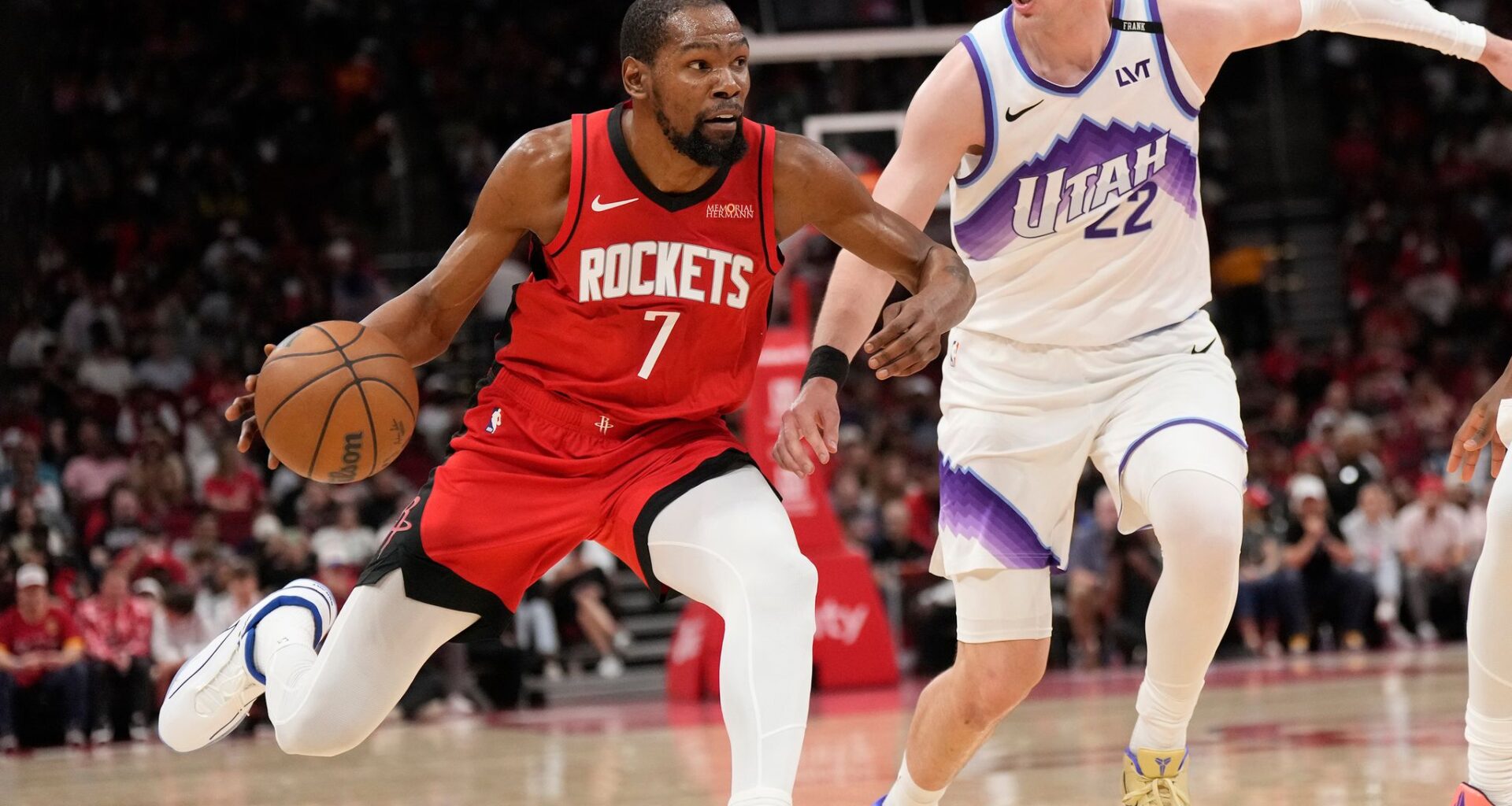 Rockets win their 5th straight, beating the Jazz 140-106 behind 25 points from Kevin Durant